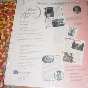 CREATIVE MEMORIES NIP Strap Hinge Ruled Scrapbook Pages Black x5